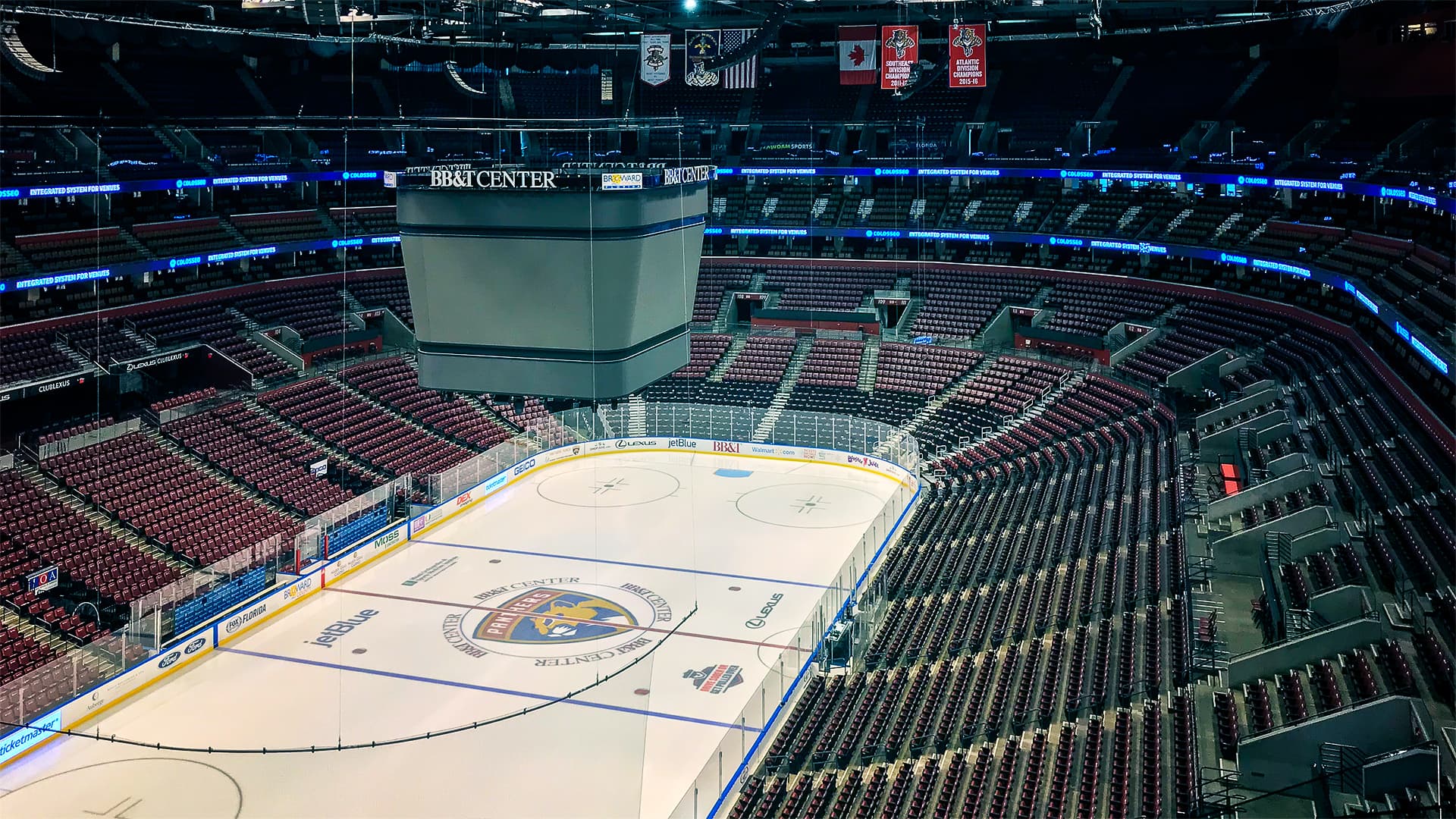 Interior view of the Florida Panthers arena.